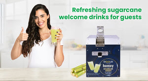 Refreshing sugarcane welcome drinks for guests
