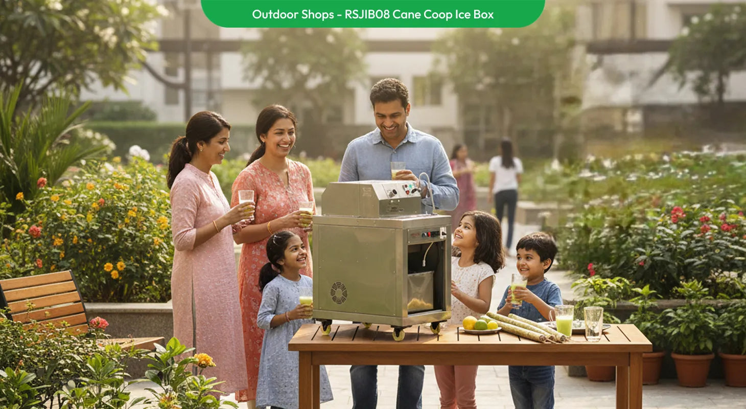 Cane Coop ice box for outdoor juice shops