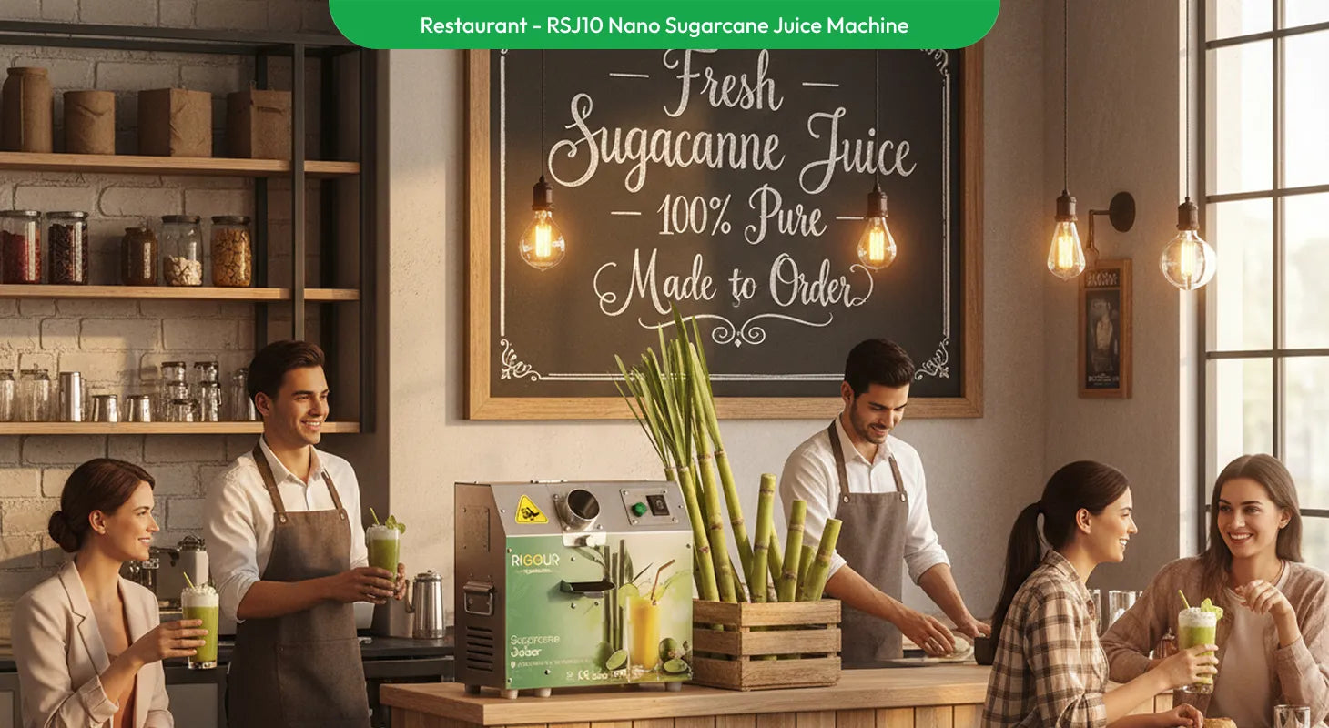 Nano sugarcane juice machine used in restaurant