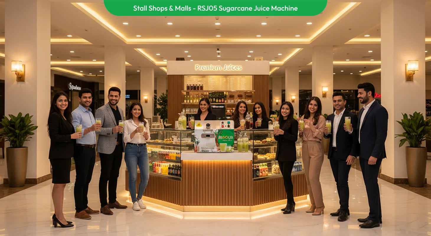 Sugarcane juice machine for stall shops and malls